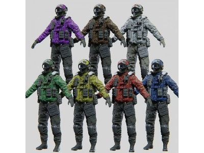 SOLDIER Flight Deck Crew Rigged 3D model