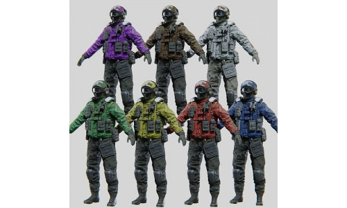 SOLDIER Flight Deck Crew Rigged 3D model