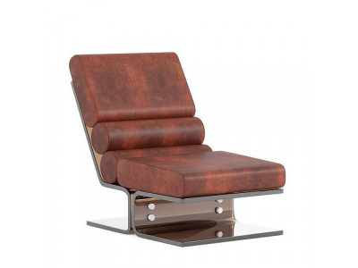 Space Age Lounge Chair in Lucite and Leather 3D model