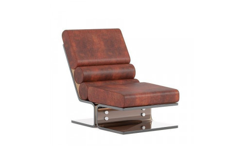 Space Age Lounge Chair in Lucite and Leather 3D model