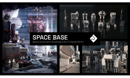 Space Base Sci Fi Buildings and Assets 3D Kit 3D model 3D model