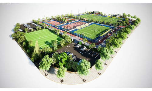 Sport Complex Exterior Low-poly 3D model