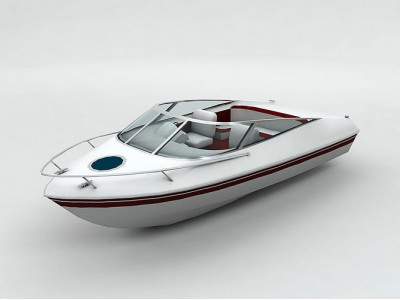 Sport Ski Motor Boat Lowest Detail Low-poly 3D model