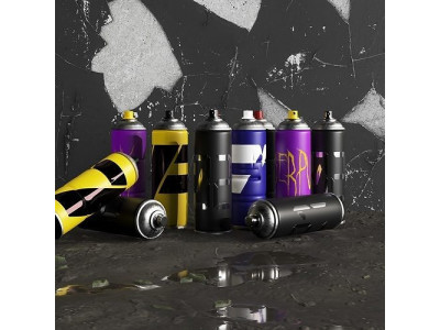 spray cans set 3D model