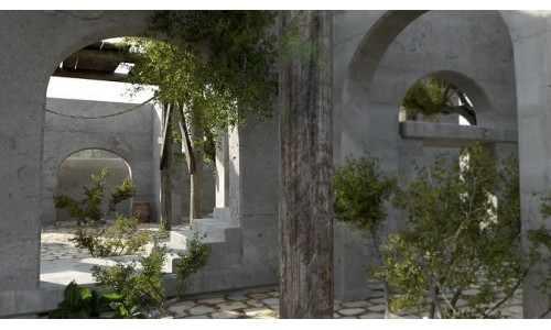 Stone Courtyard Environment 3D model