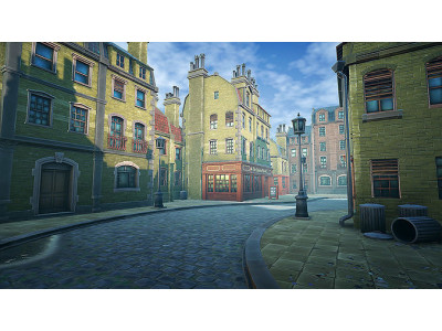 Stylized Town Low-poly 3D model
