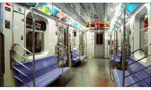 Subway Car Interior HDR Low-poly 3D model