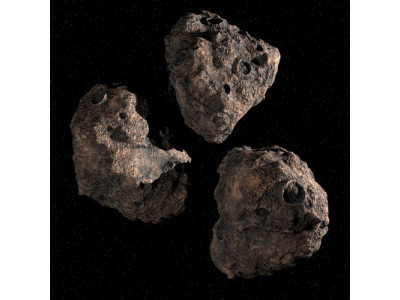 Three Asteroids 3D model