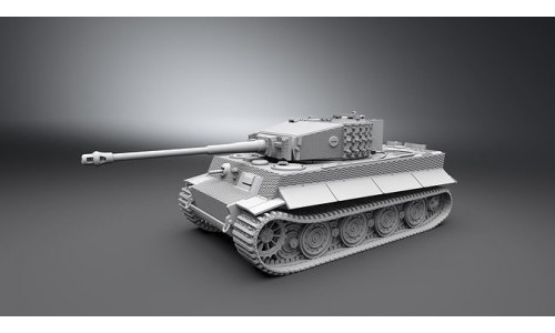 Tiger Late Zimmerit Scale model 3D print model