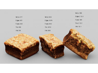 Toffee Cake  Low-poly 3D model