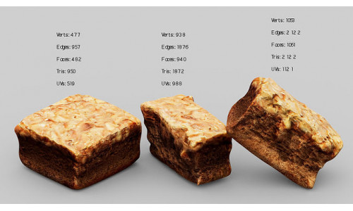 Toffee Cake  Low-poly 3D model