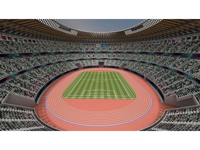 Tokyo National Olympic Stadium Football Field 3D model
