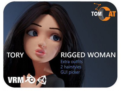 Tory Rigged Woman Character 3D model