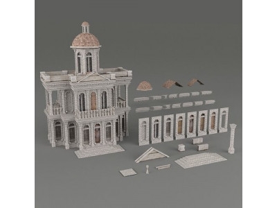 Town Hall - Modular urban building kit Low-poly 3D model