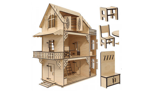 Toy house doll house 3D model