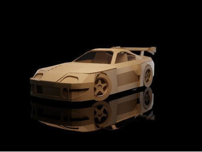 TOYOTA CASTROL TOMS SUPRA 1997 cardboard car 3D model
