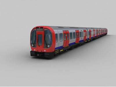 Tube Train Lowpoly  Low-poly 3D model