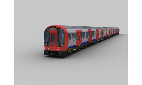 Tube Train Lowpoly  Low-poly 3D model