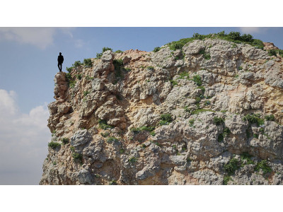 Two Large Cliffs PBR Scan Low-poly 3D model