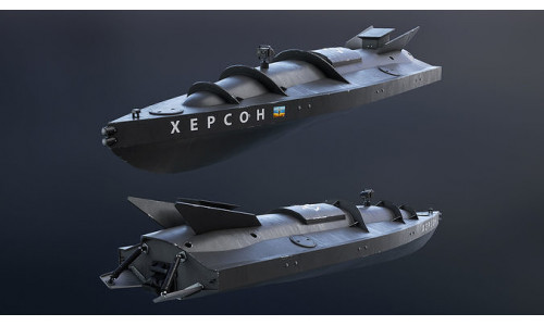 Ukrainian Naval Drone Game Ready Low-poly 3D model