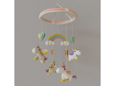 Unicorn - Pegasus - Baby Mobile Toy 3D model