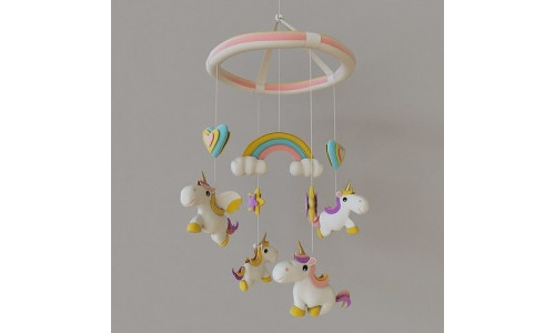 Unicorn - Pegasus - Baby Mobile Toy 3D model