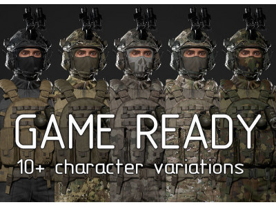 US Soldier GAME READY Low-poly 3D model