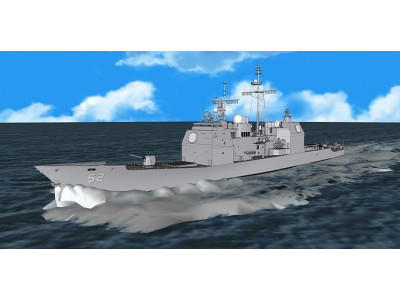 USS CG-52 Bunker Hill Ticonderoga class guided missile cruiser 3D model