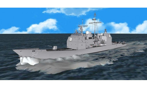USS CG-52 Bunker Hill Ticonderoga class guided missile cruiser 3D model