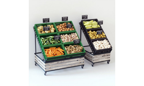 Vegetable display racks 3D model
