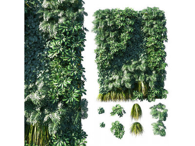 Vertical garden  Green wall 02 3D model