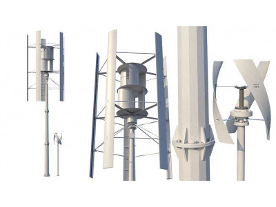 Vertical wind turbines 3D model