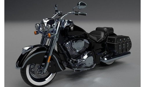 Vintage Custom Motorcycle Low Poly Low-poly 3D model