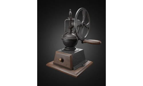 Vintage manual coffee bean grinder 3D model