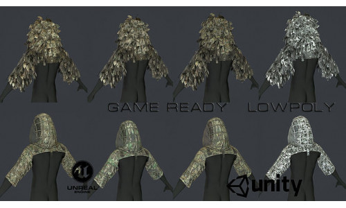 Viper  2 Ghillie hood Low-poly 3D model