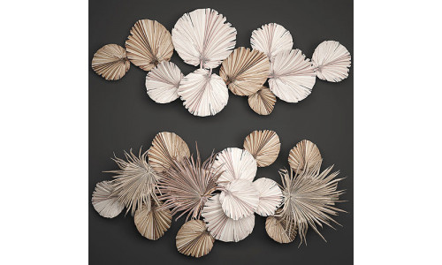 Wall panel made of dry palm leaves 225 3D model