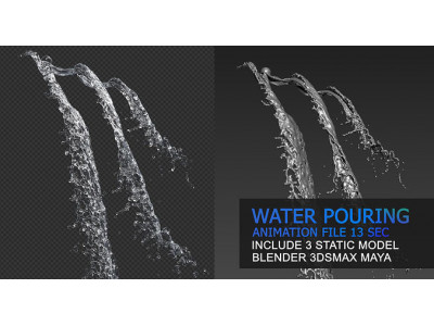 Water Splash Pouring Animation 3D model