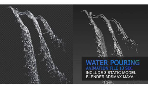 Water Splash Pouring Animation 3D model