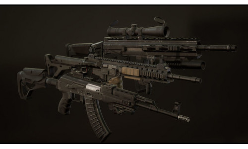 Weapon Pack Low-poly 3D model