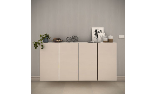 White modern cabinet composition - Include decorative set 3D model