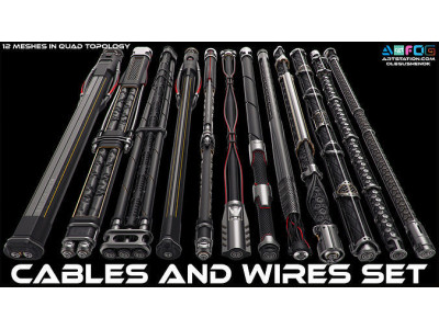 Wires and Cables set 3D model