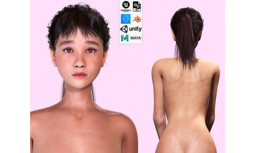 Woman Naked Hight Quality Real time Low-poly 3D model