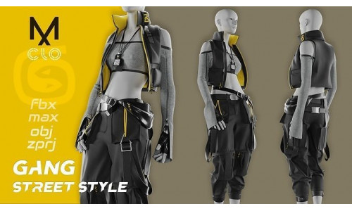 Women Street Wear Gang Style 3D model