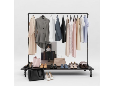 Womens and mens wardrobe 3D model