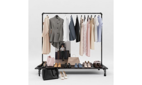Womens and mens wardrobe 3D model