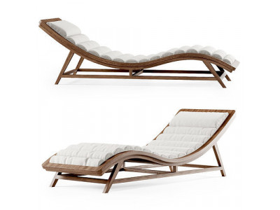 Wooden chaise lounge 3D model