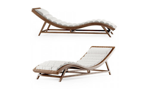 Wooden chaise lounge 3D model