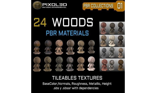 Woods  24 PBR Tileable Textures Texture